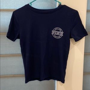 Navy Blue Cropped PINK shirt